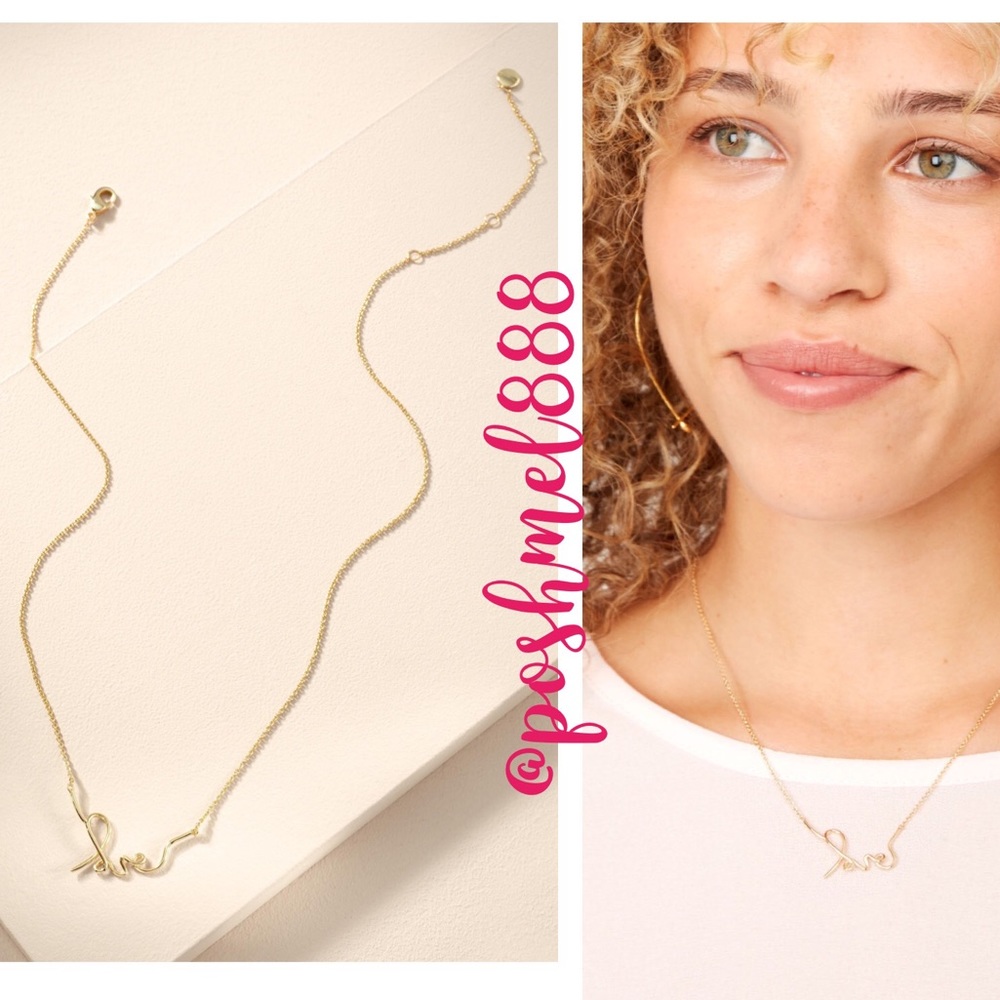 :: Stella & Dot💛💖Delicate GOLD Love Necklace - Picture 2 of 9